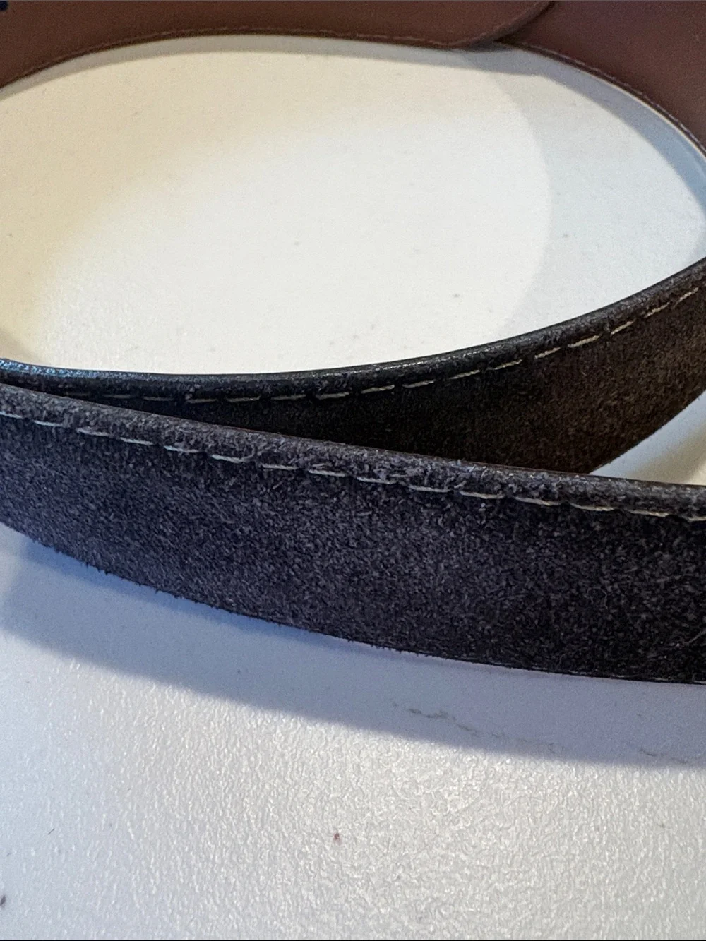 Torino Leather Company - European Sueded Calfskin Belt - Brown. Size 42